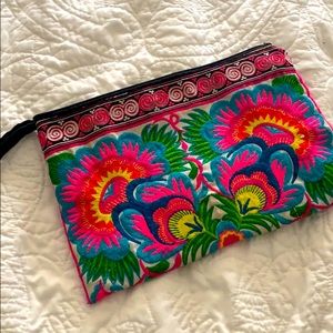 Embroidered purse/makeup bag